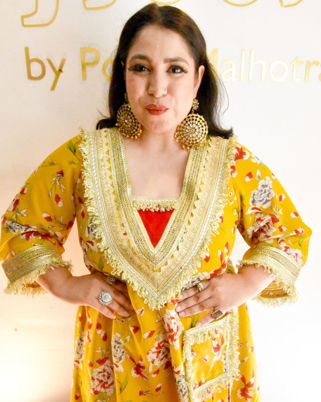 Mustard & Red Tunic Set with Gotta Work