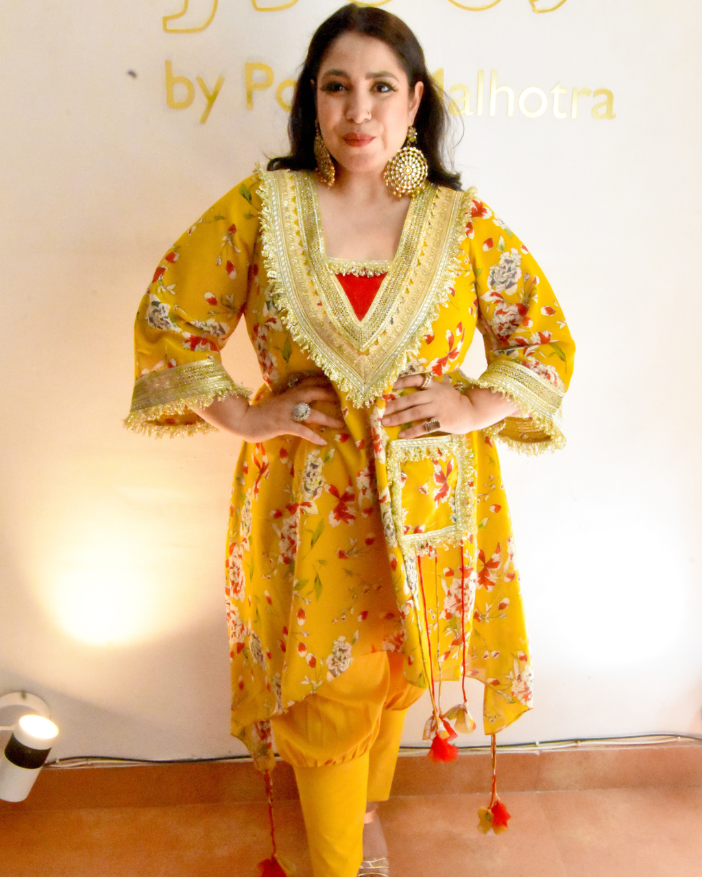 Mustard & Red Tunic Set with Gotta Work
