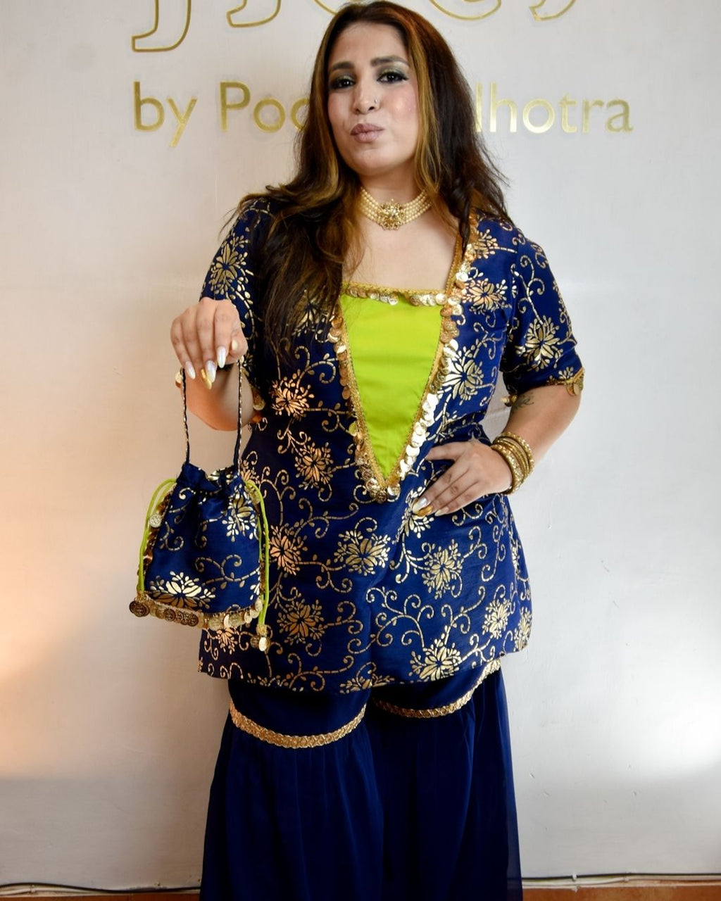 Royal Blue Raw Silk Sharara Set – Party Wear Indian Ethnic Suit