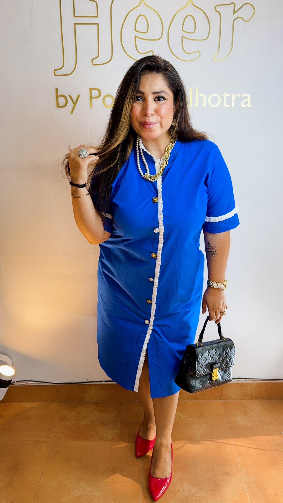 Royal blue cotton dress
